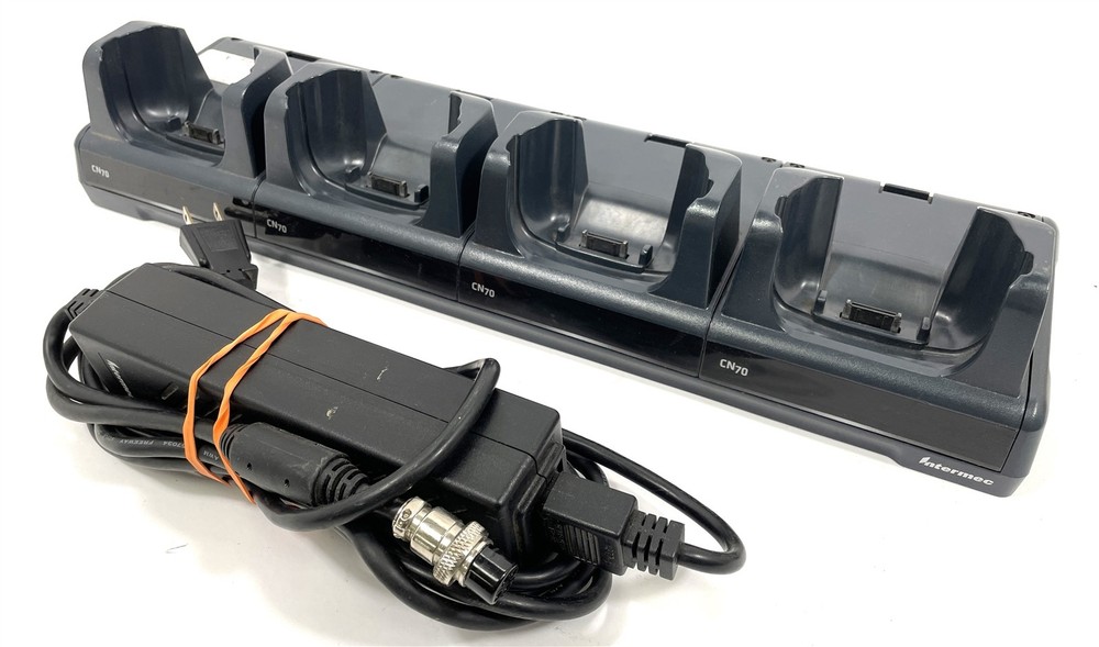 LOT OF 2 Intermec 1002UU05 CN70 4-Bay Network Charging Cradle w/ AC Adapter