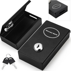 1 Pack Metal Box for Gamblers Pocket Sized Winner Bank Casino Cash Box with 2…