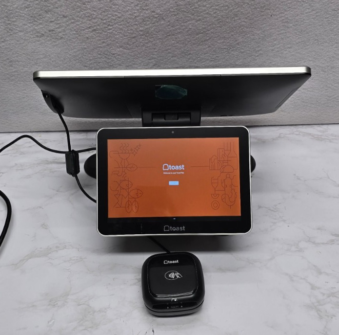 Toast Flex TT200 POS System Dual Display W/ TD200 Payment Reader & Power Supply