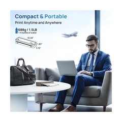 Portable Printers Wireless for Travel, D820 Thermal Inkless Printer Support S…