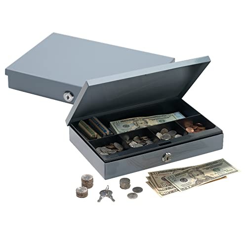 OFFICE DEPOT ULTRA-SLIM CASH BOX WITH SECURITY LOCK 2″H X 11 1/4″W X 7 1/2″D