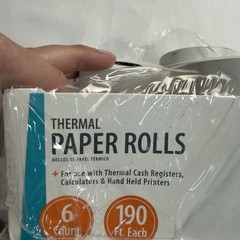Thermal Paper Rolls 3.125″ x 190′ Paper 5 Rolls Pen+Gear Opened Pack