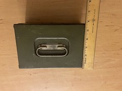 Vintage ASCO Art Steel Co New York OD Olive Drab Metal Safe Deposit Box NO KEY