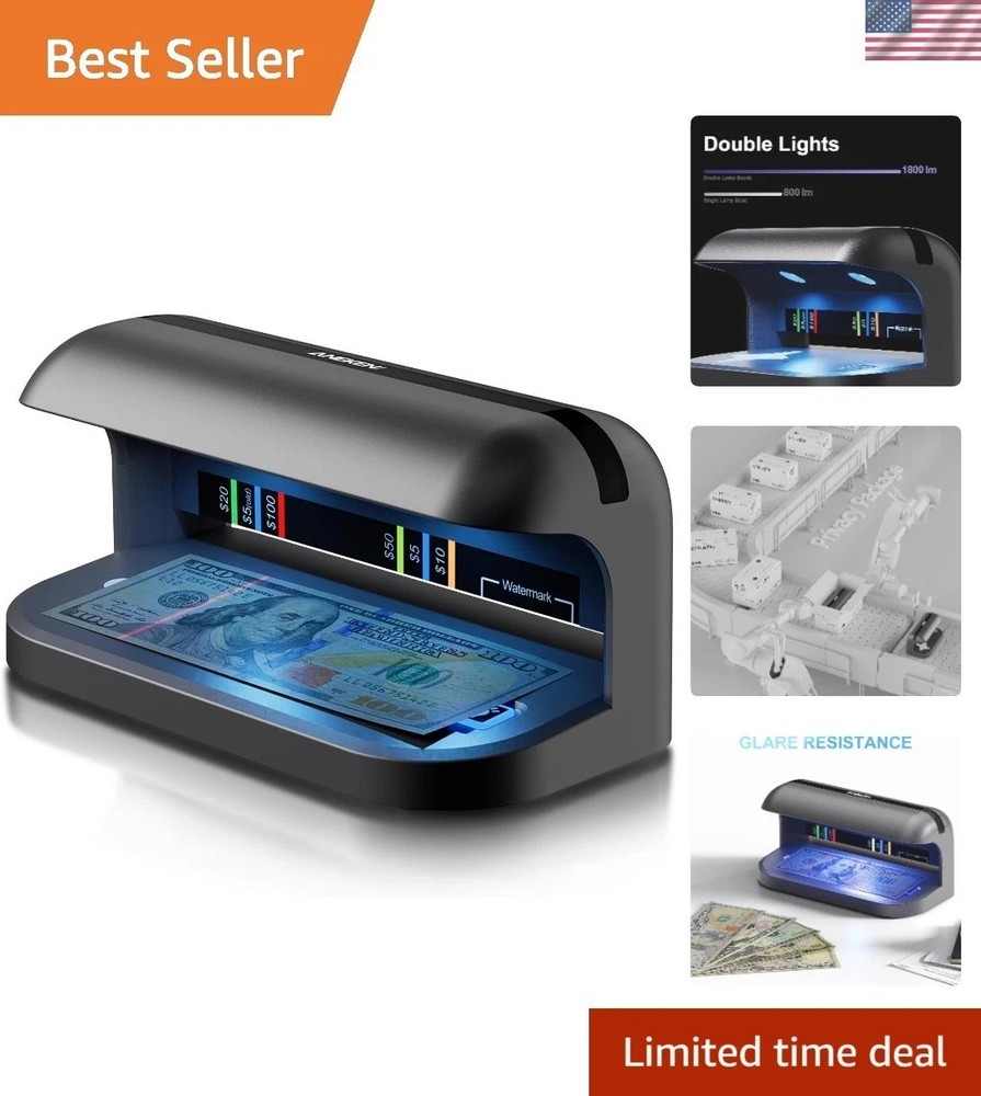 Counterfeit Bill Detector with UV LED Light, Advanced UV Counterfeit Money De…