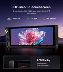 6.9-Inch Single Din Touchscreen Car Stereo – Android 2GB+64GB Type-C&USB Sing…