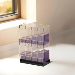 8-Slot Clear Acrylic Booster Pack Dispenser, Card Organizer with Black Base, Fit