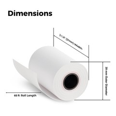 2 1/4” x 65 ft Thermal Receipt Paper Rolls, fits Ingenico Desk 3500 Desk 5000…