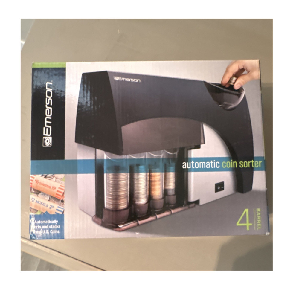 Emerson Automatic Coin Sorter 4-Barrel Model 1633724 4-Coin Capacity