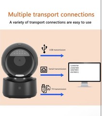Automatic Omnidirectional Desktop Barcode Scanner, Hands-Free USB Wired QR Ba…