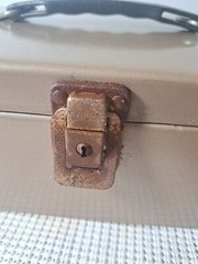Vtg. Rockaway Metal Products Corp Cash Metal Lock Box, Inwood New York, No KEY