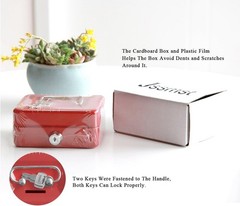 Lightweight Red Metal Coin Bank with Key Control – Safe Storage for Valuables