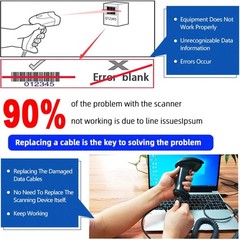 USB Cable for Honeywell Barcode Scanner, USB to RJ45 Cable, CBL-500-300-S00 1…