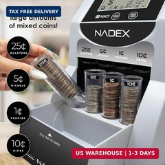 Nadex S180 Digital Coin Sorter and Counter – Displays Total and Denomination Val