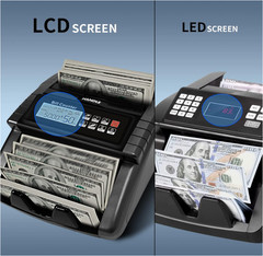Money Counter Machine for USD, Euro, UV/MG/MT/IR Detection LCD Display 1000/Min