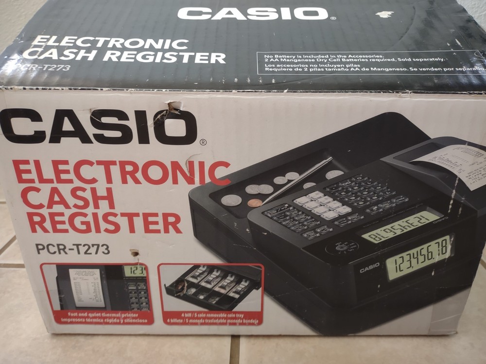 Casio PCR-T273 Electronic Cash Register With PG, OP And Drawer Key Complete New