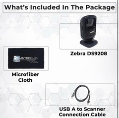 DS9208 Zebra 1D/2D Hands-Free Barcode Scanner, High-Speed Digital Scanning