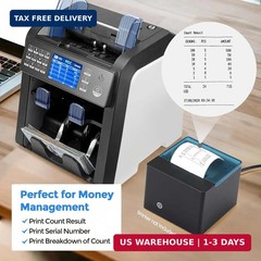 MUNBYN IMC08 Dual Money Counter Machine Mixed Denomination with Reject Pocket, V