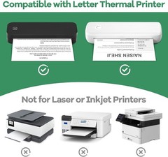 5 Rolls Thermal Printer Paper 8.5″x11″ Letter Size, BPA free Quick-Dry Therm…