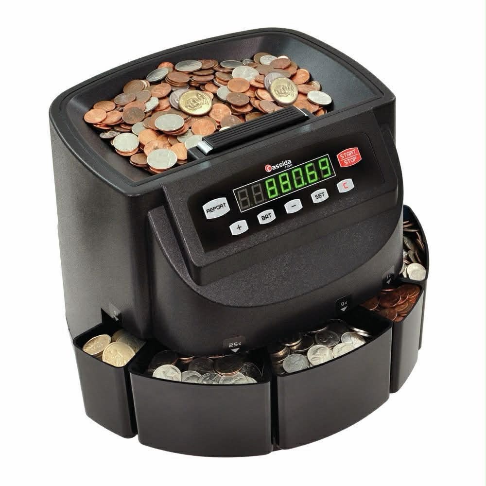 Cassida C200 Coin Counter/Sorter with a 300 Coins Per Minute Speed