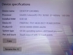 NCR 7761-3100-0000 Celeron N3160 1.6GHz 8GB RAM 120GB SSD Touch Dual Screen