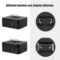 xydled Steel Cash Box Safe with Combination Lock,Money Safe Box with Removabl…