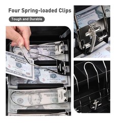 KYODOLED Locking Cash/Money Saving Organizer Box with Lock Safe with Key and Cas