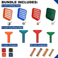 Coin Sorter Trays and Counter Tubes Roller Crimp Tool with 60 Preformed Wrapper
