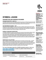 Zebra Symbol LS2208-SR20007R-NA Handheld USB Standard Range 1D Barcode Scanner