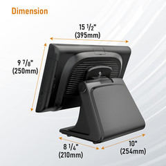 15.6″ POS System, Cash Register Machine with Touch Screen & Win10pro