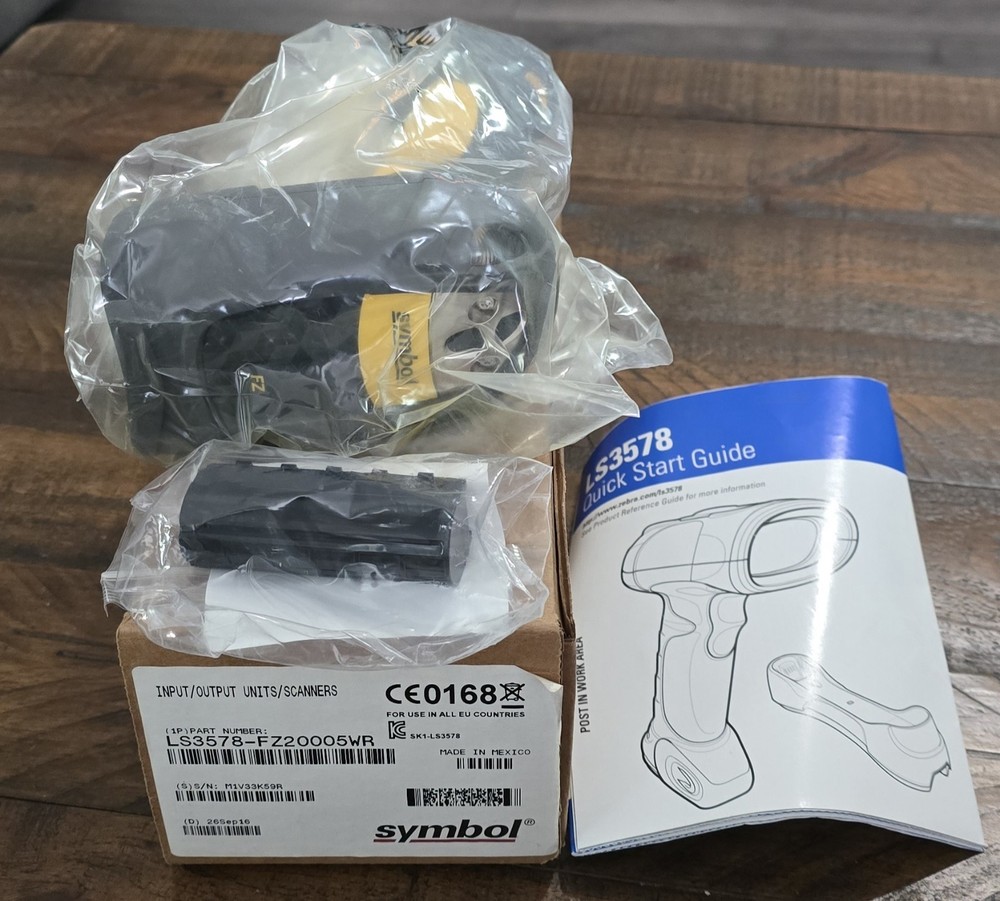 Symbol LS3578 Rugged Bluetooth 1D Barcode Scanner LS3578-FZ20005WR w/Battery