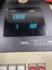 Royal Alpha 601 SC Cash Management Register Full Keys Powers Up Error Screen #1