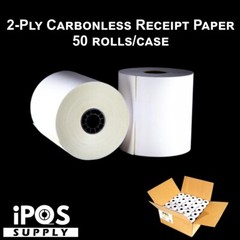 3″ x 95′ 2-Ply Carbonless Paper (50 rolls/case) – White / Canary Fast Shipping