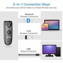 Eyoyo 2.4G Wireless Bluetooth Barcode Scanner 1D 2D QR Code Reader for Android