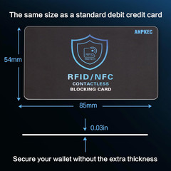 5 Pack RFID Blocking Card NFC Blocker Credit Card Passport Protector Wallet