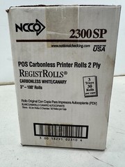 NEW 30 Rolls 3″ X 100′ Carbonless White/Canary Kitchen Printer Paper 2 Ply