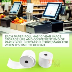 (50 Rolls) 2 1/4″ x 230′ Thermal Paper, POS Receipt Paper for Retail Business…