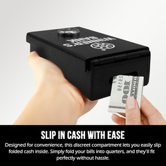 Winners Bank – Pocket Safe Cash Box for Gamblers with Key – Portable Metal Ca…