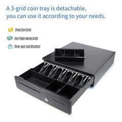 POS Cash Register Drawers Cashier Cashbox With 5 Bill 5 Money FPLU