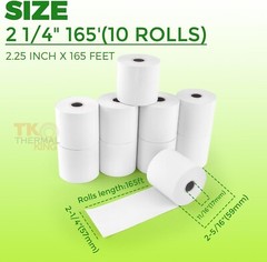 10-Pack 2.25″ x 165′ Thermal Receipt Paper – Biodegradable for POS Systems
