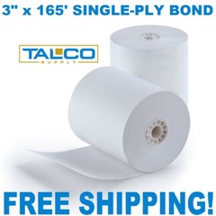 (100) STAR SP300 3″ x 165′ BOND (NON-THERMAL) POS PAPER ROLLS ~FREE SHIPPING~