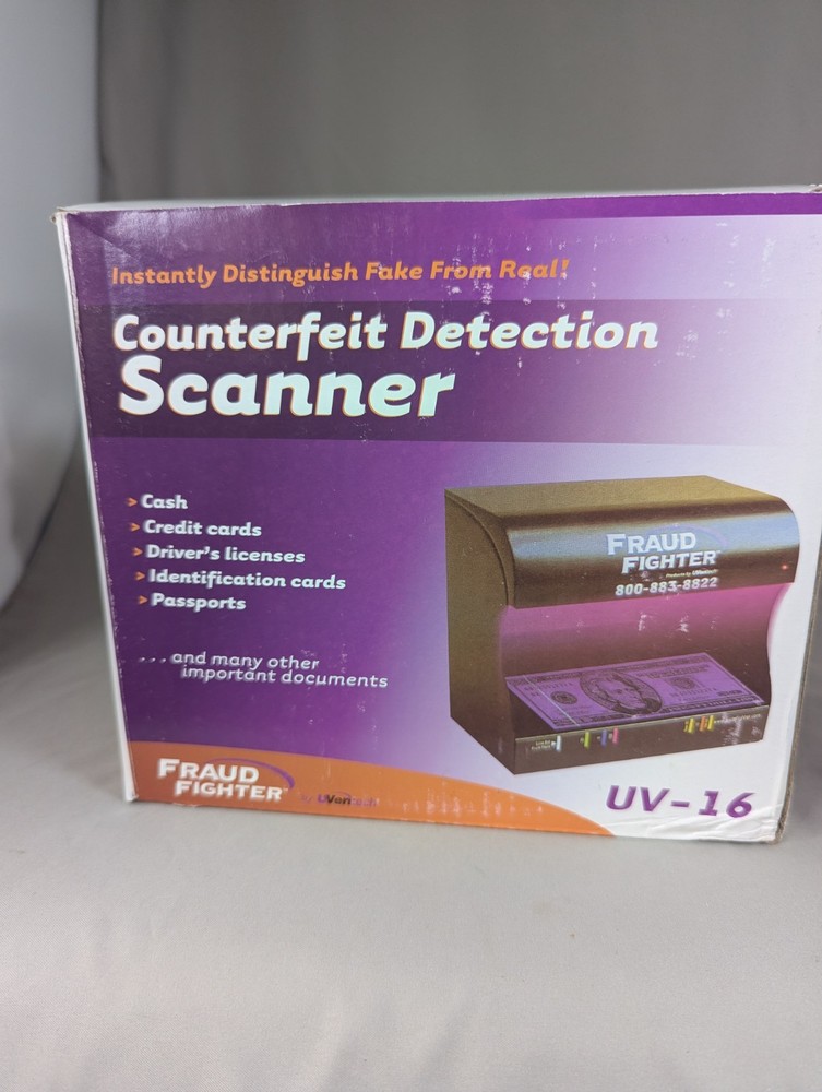 Counterfeit Cash Scanner Fraud Fighter UVeritech UV-16 Ultraviolet Detection