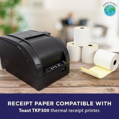 2-Ply Carbonless Paper Rolls for Toast Kitchen Printer – 18 White/Yellow Rolls
