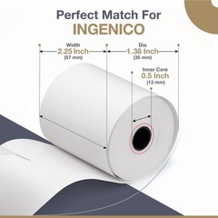 Thermal Paper Rolls for Ingenico Desk 3500, Desk 5000, Move 5000, ICT220, ICT…