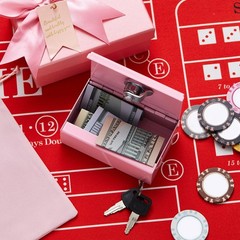 3 PCS Metal Cash Box Pocket Size Winners Bank Small Portable Money Slot Keys