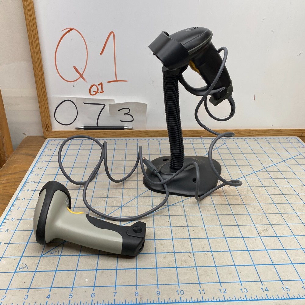 Handheld Laser Barcode Scanners W/Stand Unknown Untested