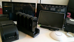 Toast Flex Restaurant System. POS, 5 Handheld Units, Printers, 22″ Monitors