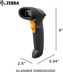 Zebra LS2208 Series Corded Handheld Standard Range Laser Scanner Kit with Goosen