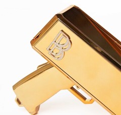 Ben Baller Gold Money Gun 2.0 Iced Out With Ben Baller Bucks/Gloves