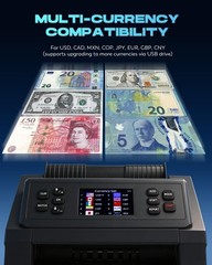 CGOLDENWALL Money Counter Machine, Mixed Denomination Bill Counter, Cash Coun…