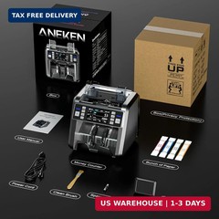Aneken Mixed Denomination Money Counter with Counterfeit Detection, Touch Screen